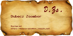 Dubecz Zsombor névjegykártya